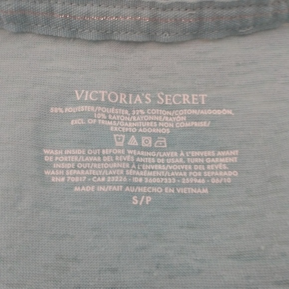 Victoria Secret Light Blue w/ Sparkle Henley Tee Size S - Picture 4 of 10